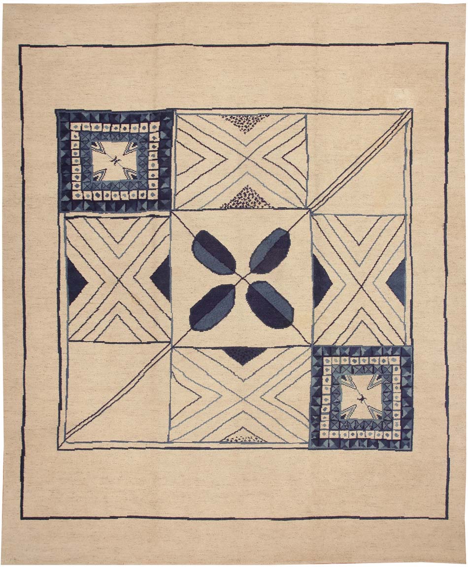 Vintage Scandinavian Kinheim Art Deco Rug