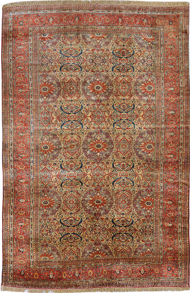 Antique Silk Heriz Serapi Persian Rugs 3087 Main Image - By Nazmiyal