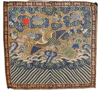 Antique Chinese Rank Badge with Metallic Threading #44853 Main Image - By Nazmiyal