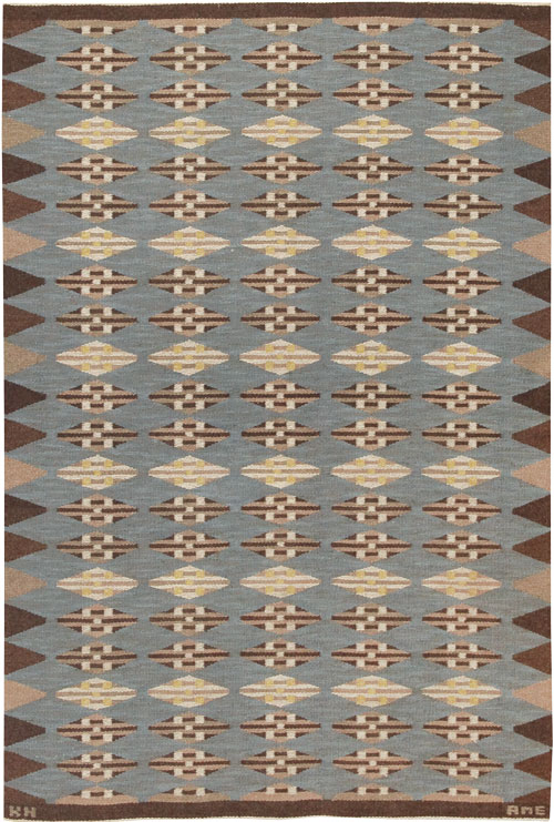 Mid Century Klockaregardens Hemslojd Scandinavian / Swedish Carpet 44904 Main Image - By Nazmiyal