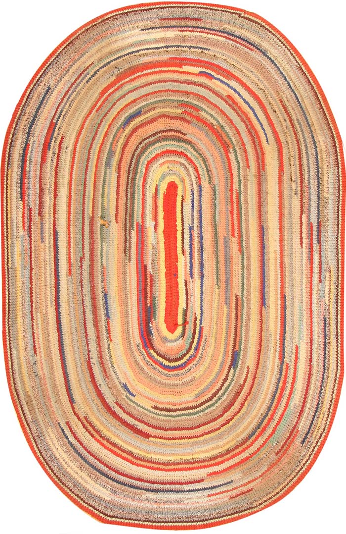 Early American Braided Rug #1271 Main Image - By Nazmiyal