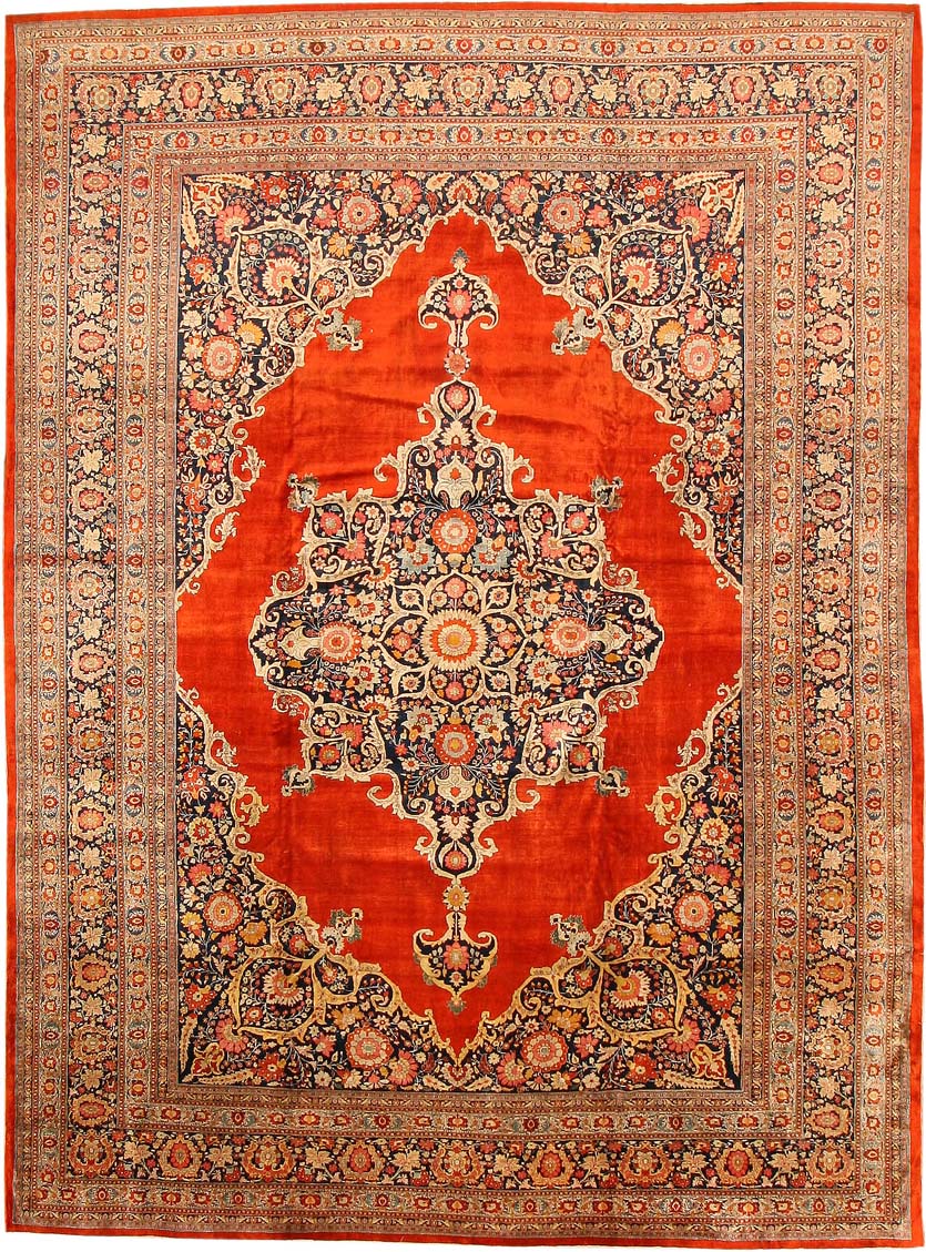 Antique Silk Tabriz Persian Rug 7991 Main Image - By Nazmiyal Antique Silk Tabriz Persian Rug 7991 Main Image - By Nazmiyal