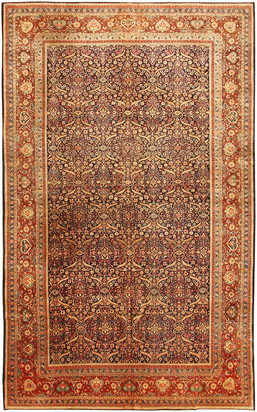 Antique Kashan Persian Rug 43352 Main Image - By Nazmiyal