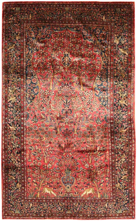 Antique Silk Kashan Persian Rug 43898 Main Image - By Nazmiyal Antique Silk Kashan Persian Rug 43898 Main Image - By Nazmiyal