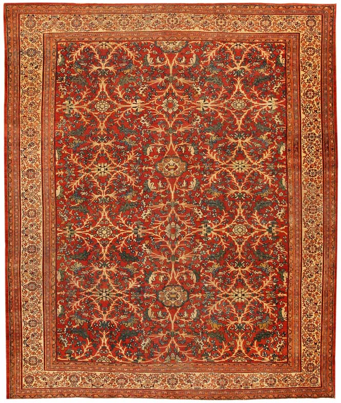 Antique Sarouk Farahan Persian Rug 43447 Main Image - By Nazmiyal