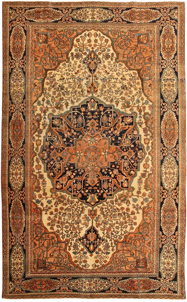 Antique Sarouk Farahan Persian Rug 43859 Main Image - By Nazmiyal Antique Sarouk Farahan Persian Rug 43859 Main Image - By Nazmiyal