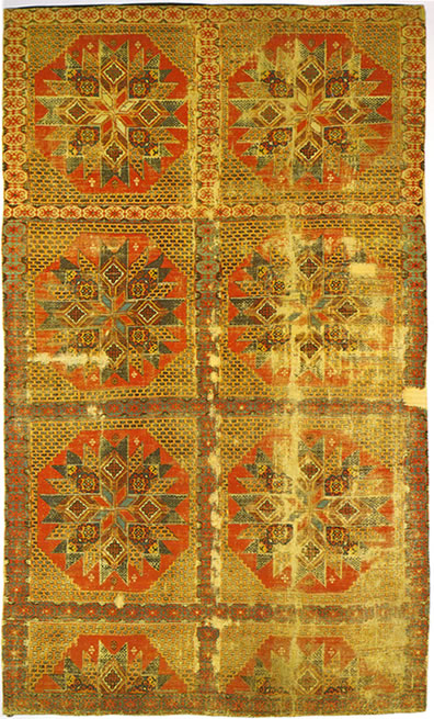 Spanish Carpet, possibly Alcaraz, 15th century, Metropolitan Museum, New York, (from V. Gantzhorn, Oriental Carpets, ill. 336).