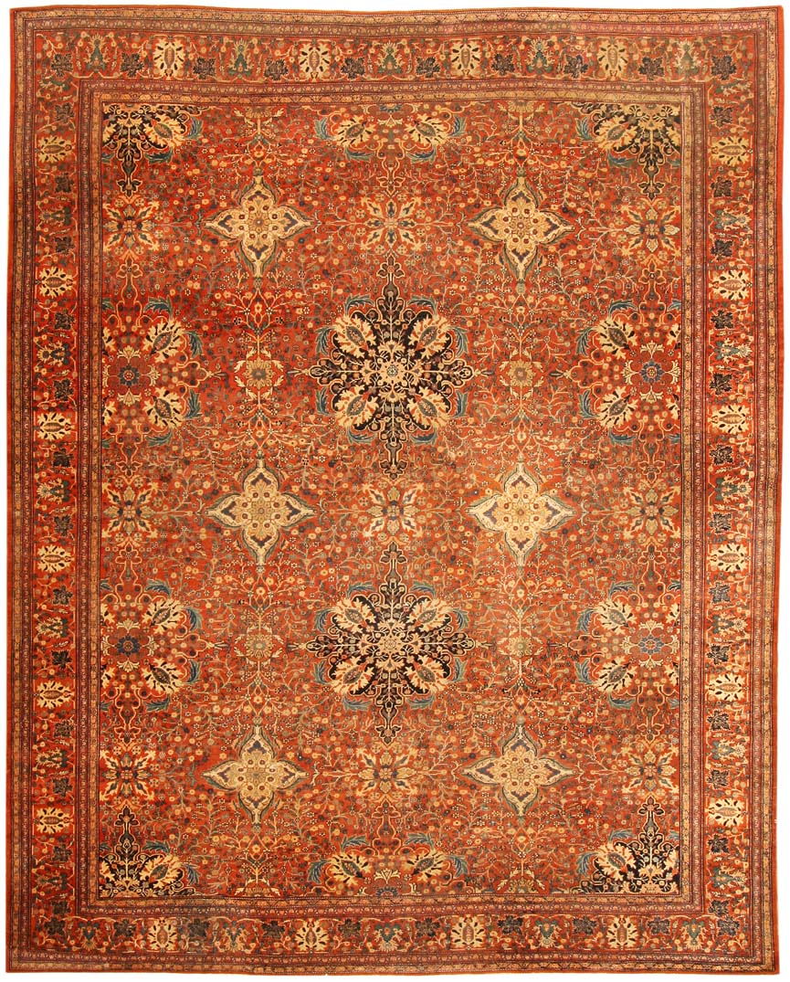 Antique Sarouk Farahan Persian Rug 43353 Main Image - By Nazmiyal Antique Sarouk Farahan Persian Rug 43353 Main Image - By Nazmiyal