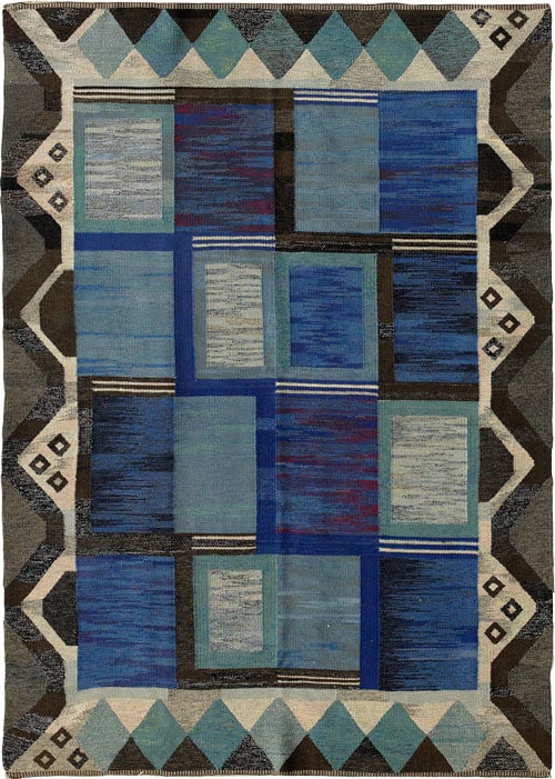 Swedish Rug | 45523 by Nazmiyal Swedish Kilim | Scandinavian Carpet 45523
