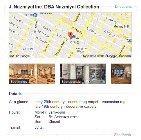 Antique Oriental Rugs map Map of Nazmiyal