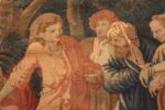 Detail antique French tapestry rug 463 by Nazmiyal