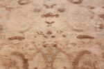 Ivory Antique Indian Cotton Agra Rug 40770 Dark Red Pattern Nazmiyal