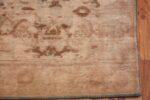 Ivory Antique Indian Cotton Agra Rug 40770 Side Corner Nazmiyal