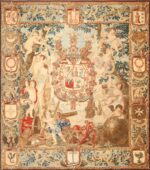 antique flemish heraldic tapestry of a spanish noble admiral 2399 Nazmiyal