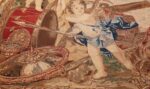 antique flemish heraldic tapestry of a spanish noble admiral 2399 fellow Nazmiyal