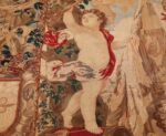 antique flemish heraldic tapestry of a spanish noble admiral 2399 red Nazmiyal
