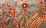 antique indian agra rug 40317 flower Nazmiyal