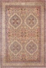 Fine Floral Room Size Antique Persian Kerman Area Rug #42487 by Nazmiyal Antique Rugs