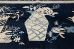 Beautiful Navy Blue Antique Khotan Rug 42447 Tall Ivory Vase Nazmiyal