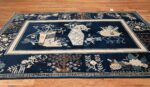 Beautiful Navy Blue Antique Khotan Rug 42447 Whole Design Horizontal Nazmiyal