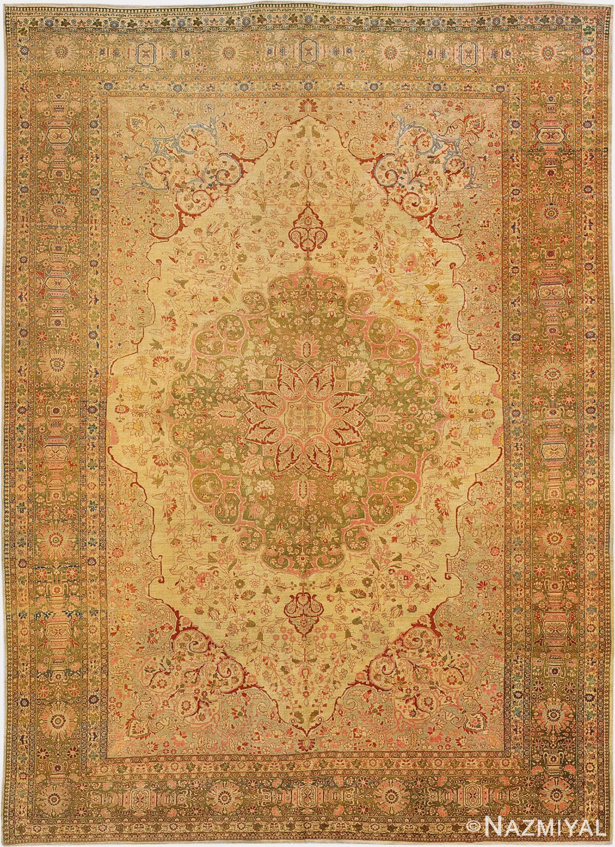 Fine Antique Haji Jalili Tabriz Persian Area Rug 3035 by Nazmiyal Antique Rugs