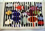 vintage deco wall tapestry rug by yaacov agam 42736 hanging Nazmiyal