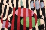 vintage deco wall tapestry rug by yaacov agam 42736 pink cirlce Nazmiyal