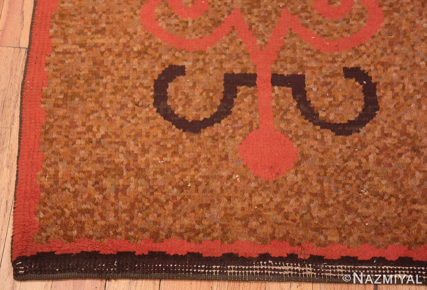 Corner Vintage small French Art deco rug 42693 by Nazmiyal