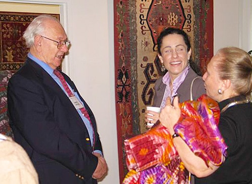 Daniel Nadler and Ladan Akbarnia from the Brooklyn Museum Daniel Nadler and Ladan Akbarnia at Antique Kilims Exhibit at Nazmiyal