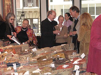 At Center Dr. Jon Thompsom Dr. Jon Thompsom at Antique Kilims Exhibit at Nazmiyal
