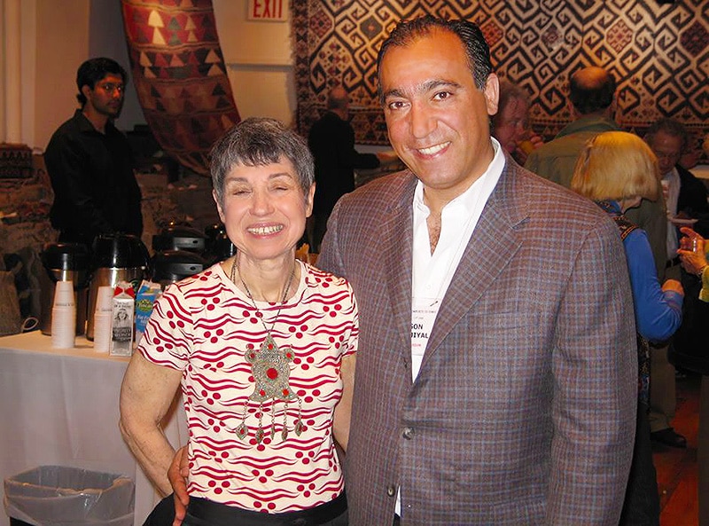 Marilyn Wolf and Jason Nazmiyal Marilyn Wolf and Jason Nazmiyal at Antique Turkish Kilim Exhibit at Nazmiyal