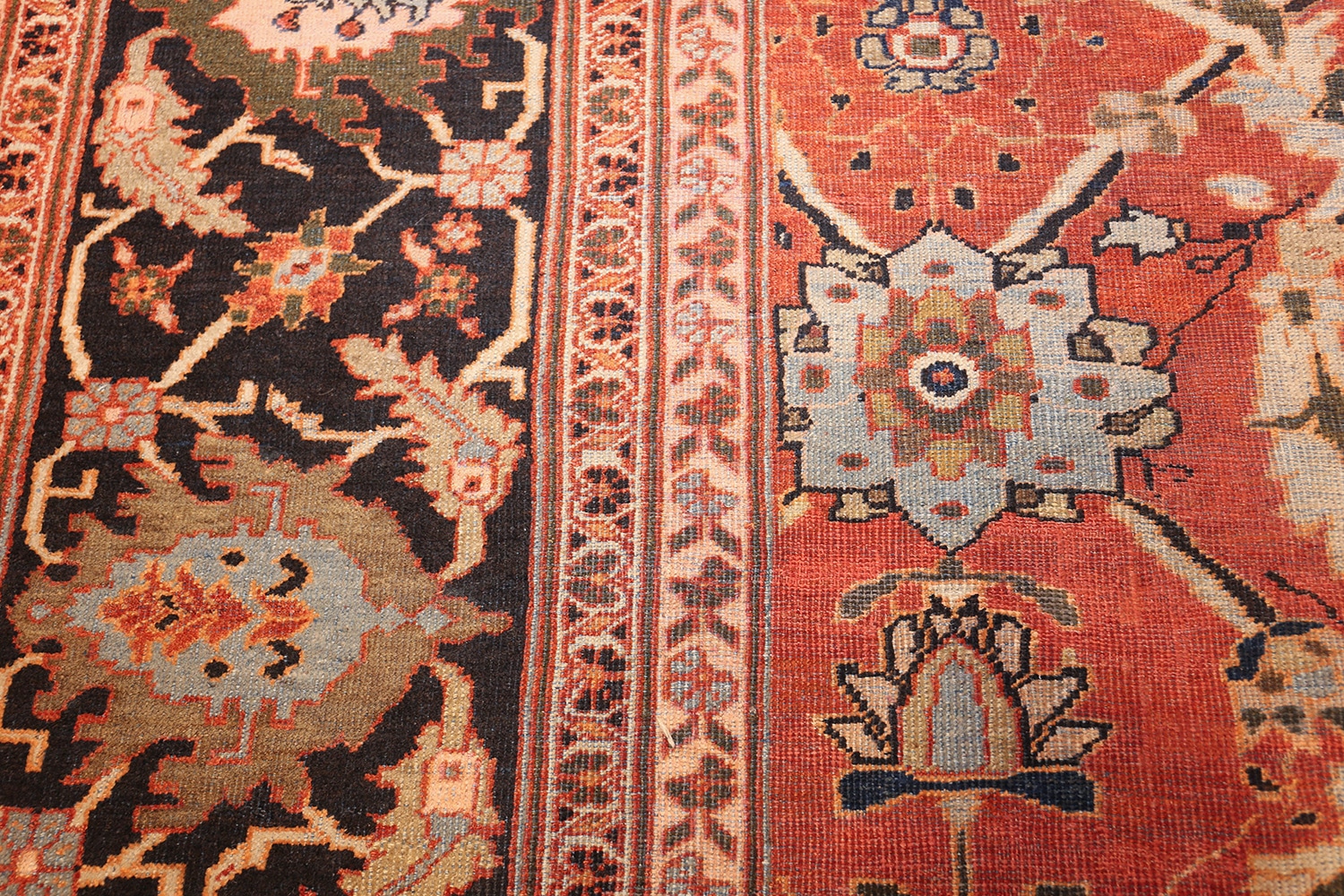 Oversized Antique Rust Persian Sultanabad Area Rug 42746 Nazmiyal Rugs