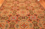 antique needlepoint english rug 2633 field Nazmiyal