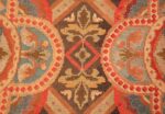 antique needlepoint english rug 2633 flower Nazmiyal