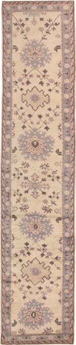 Decorative Antique Turkish Oushak Runner Rug #41776 by Nazmiyal Antique Rugs