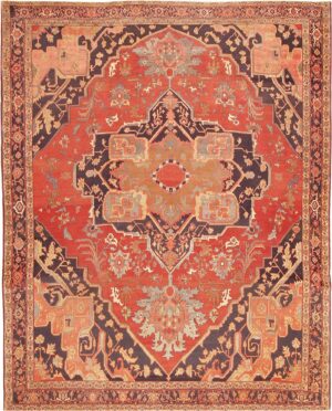 Fine Room Size Antique Persian Serapi Rug #2570 by Nazmiyal Antique Rugs
