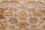 Square Size Antique Sultanabad Persian Rug 1340 Blue Flowers Nazmiyal
