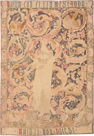 Antique English Needlepoint Rug #1733 by Nazmiyal Antique Rugs