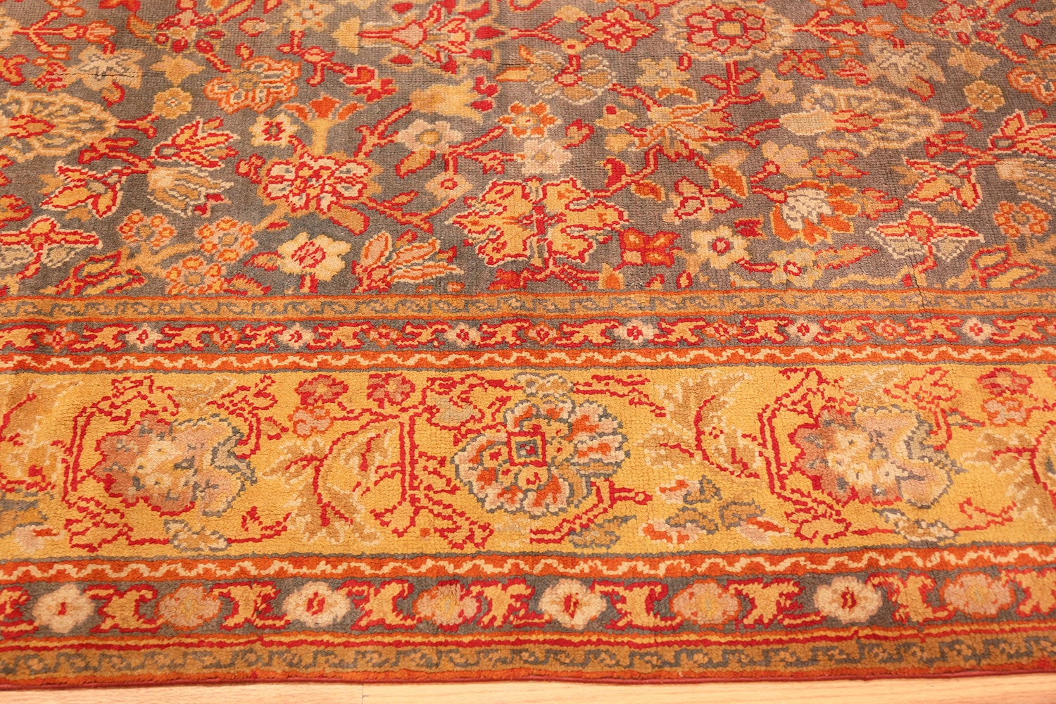 English Gray Antique Axminster Rug 2772 Nazmiyal Antique Rugs