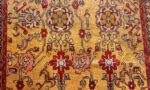 fine gold background antique silk turkish rug 1963 field Nazmiyal