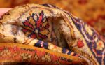 fine gold background antique silk turkish rug 1963 pile Nazmiyal