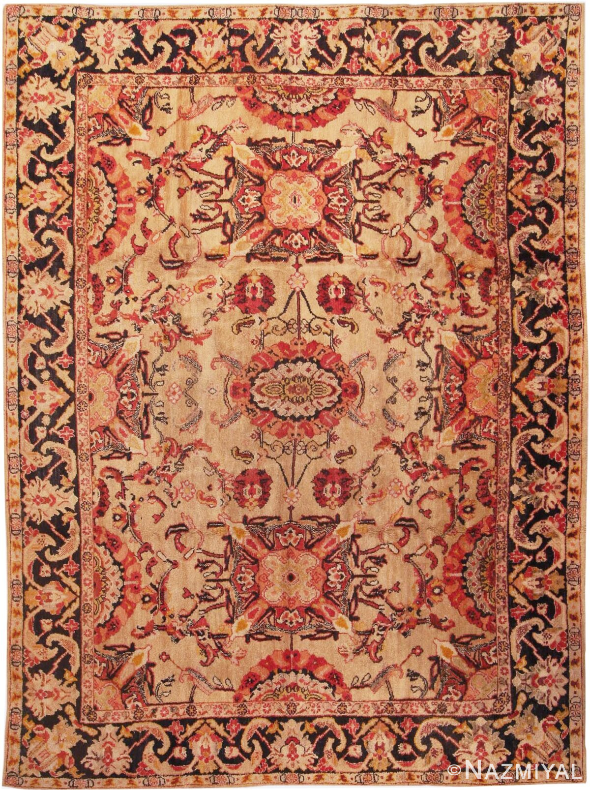Antique English Axminster Rug #1737 by Nazmiyal Antique Rugs