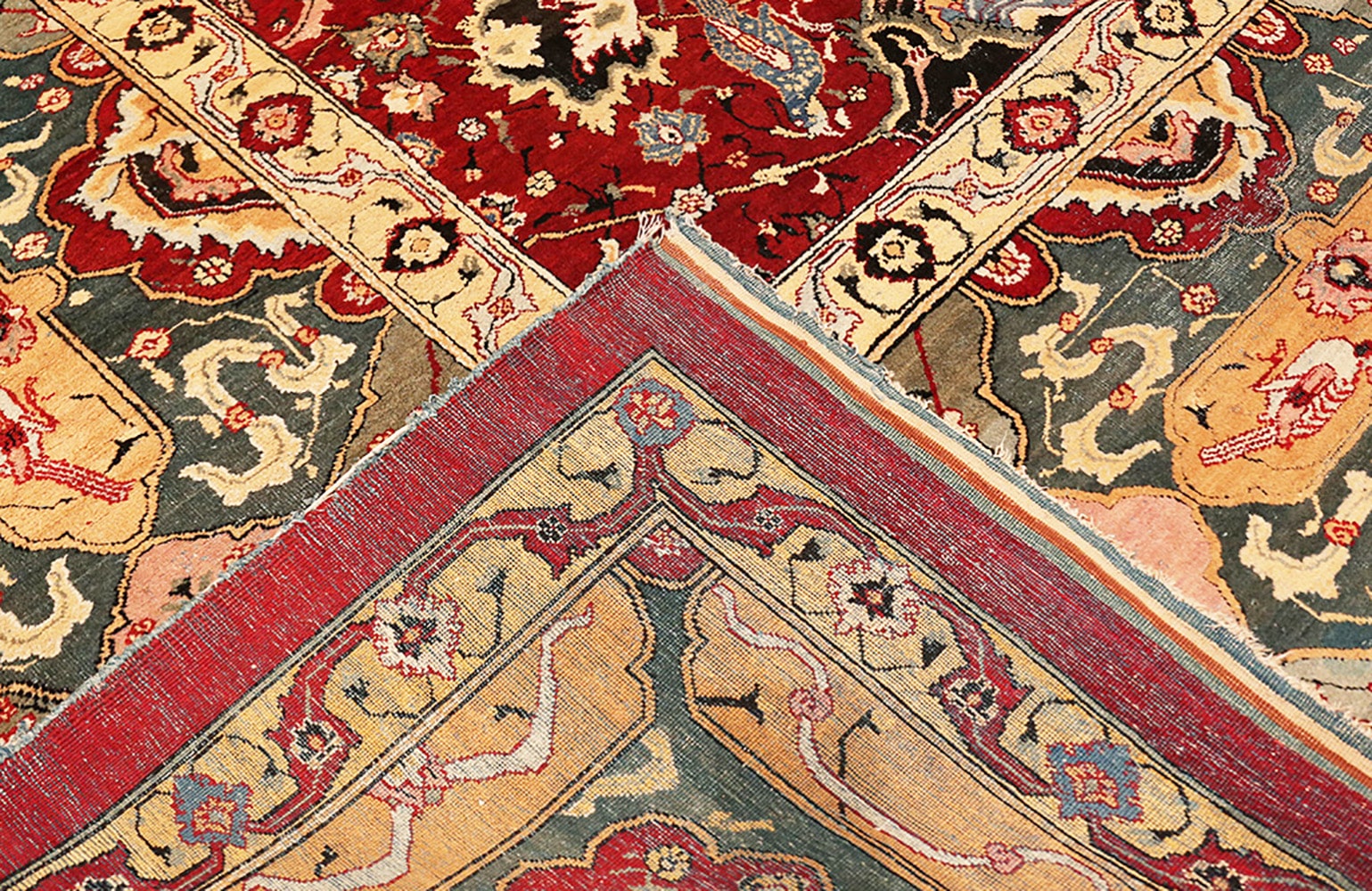 Indian Rug Design Red Large Red & Green Antique India Agra Rug 41269 Nazmiyal Rugs