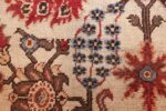 long and narrow ivory antique indian agra rug 3200 blue Nazmiyal