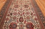 long and narrow ivory antique indian agra rug 3200 field Nazmiyal