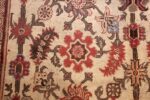 long and narrow ivory antique indian agra rug 3200 red Nazmiyal