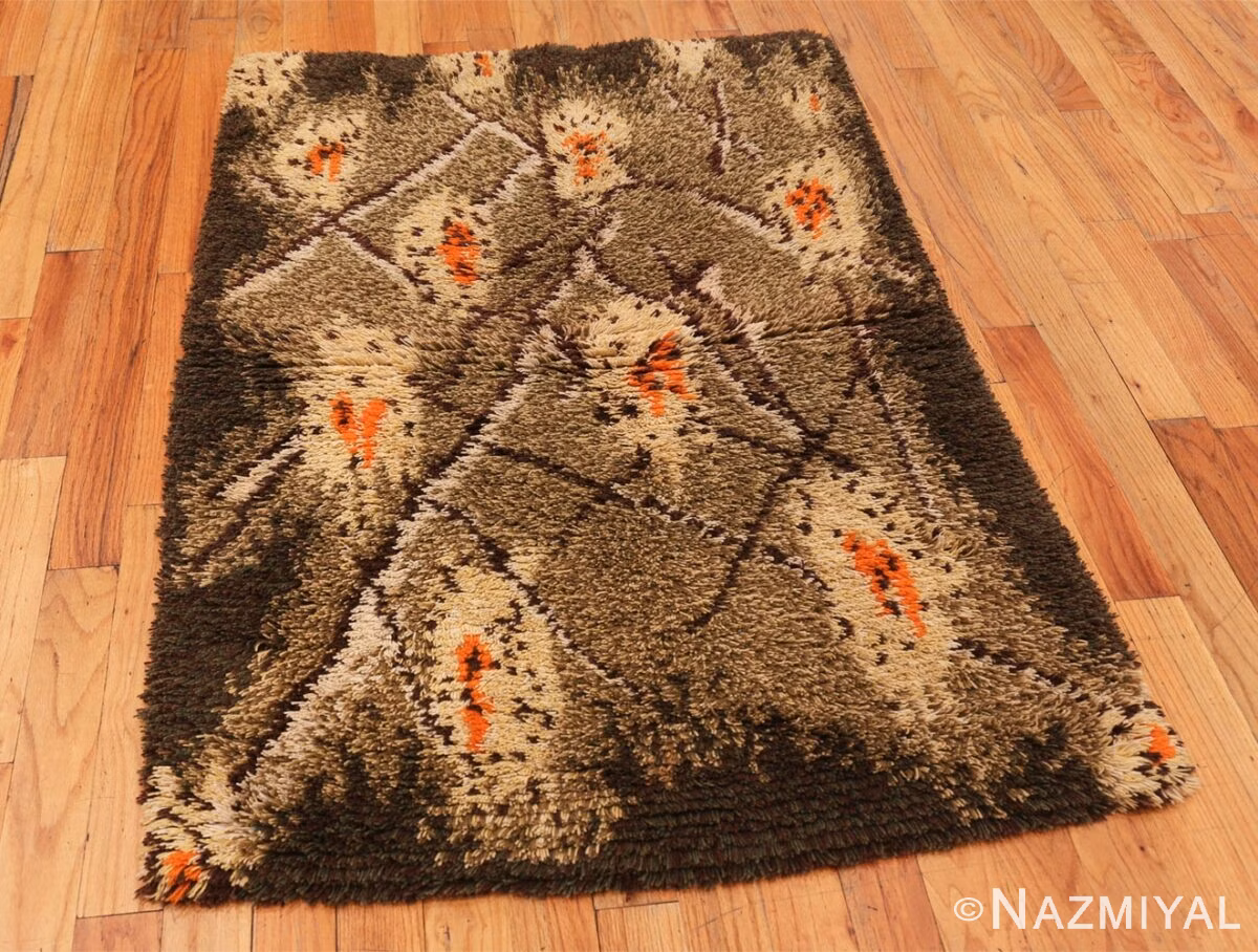 Vintage Shag Pile Swedish Rya Area Rug 42013 Nazmiyal Antique Rugs