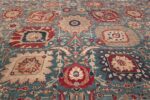 Large Antique Vase Design Indian Agra Rug 3342 Ivory Flower Nazmiyal