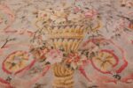 Large Floral Antique French Savonnerie Carpet 3253 Golden Vase Nazmiyal