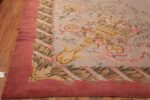 Large Floral Antique French Savonnerie Carpet 3253 Side Corner Nazmiyal